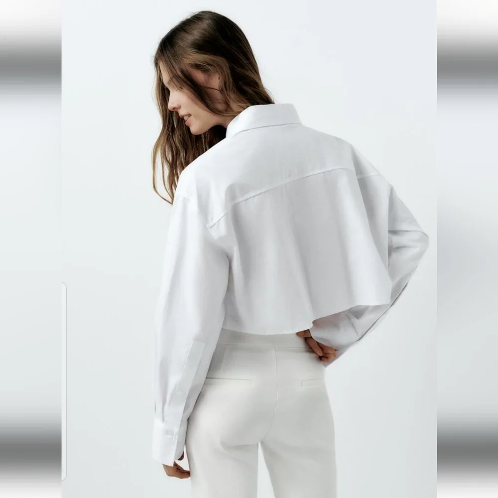 Zara Cropped Garbadine Shirt - Picture 6 of 7